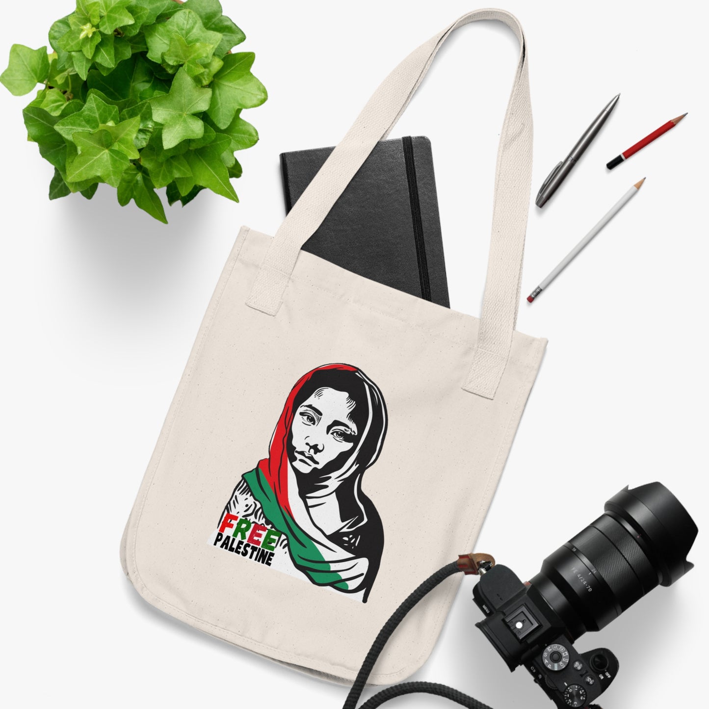 Free Palestine Organic Canvas Tote Bag