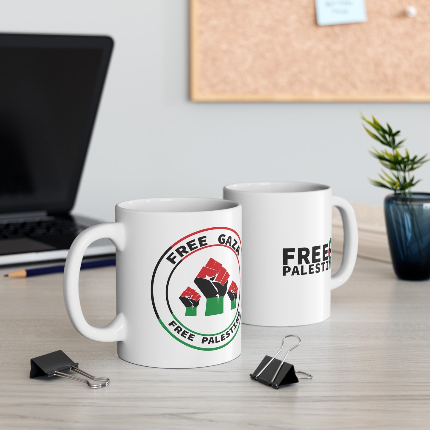 Free Palestine Ceramic Mug, (11oz, 15oz)