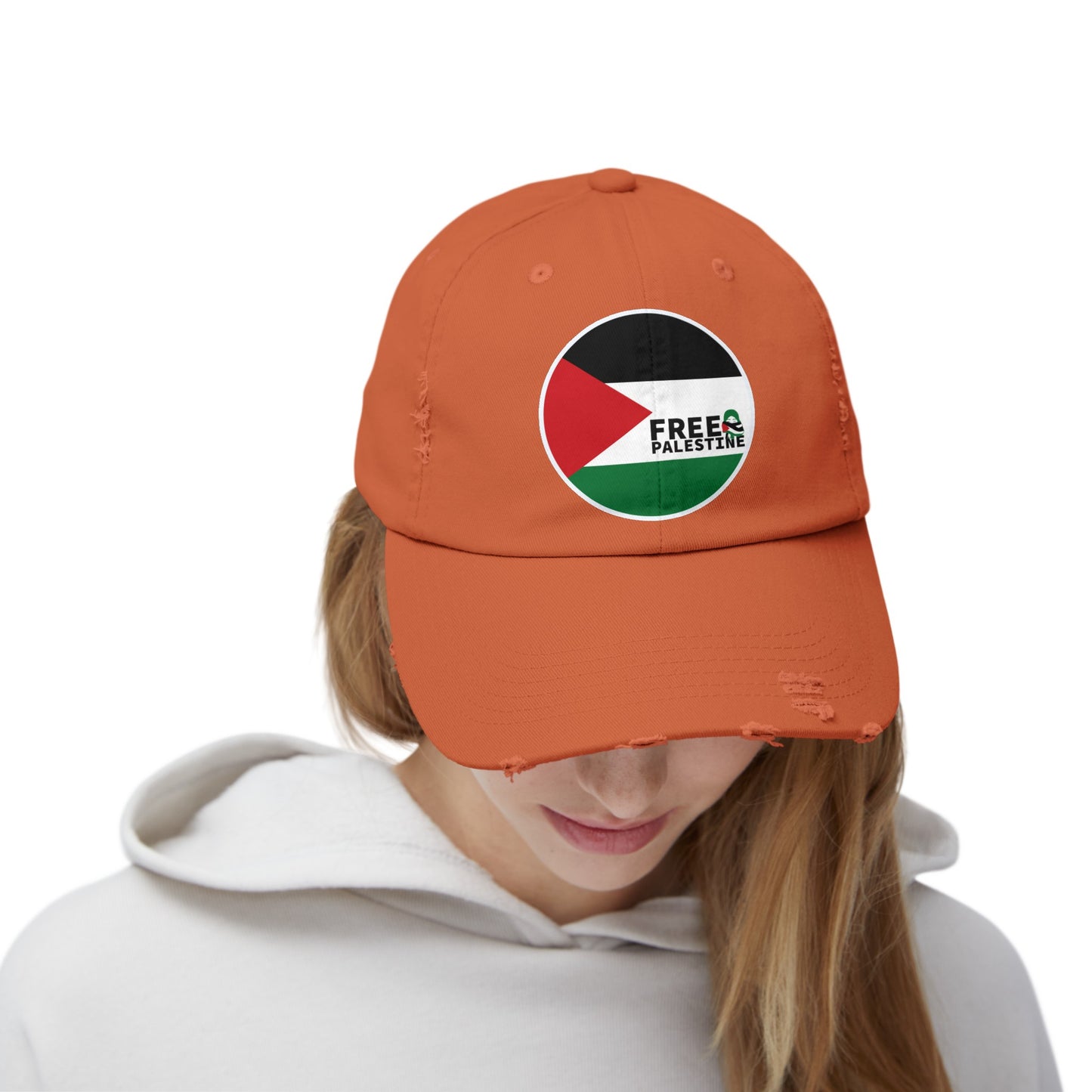 Free Palestine-Unisex Distressed Cap