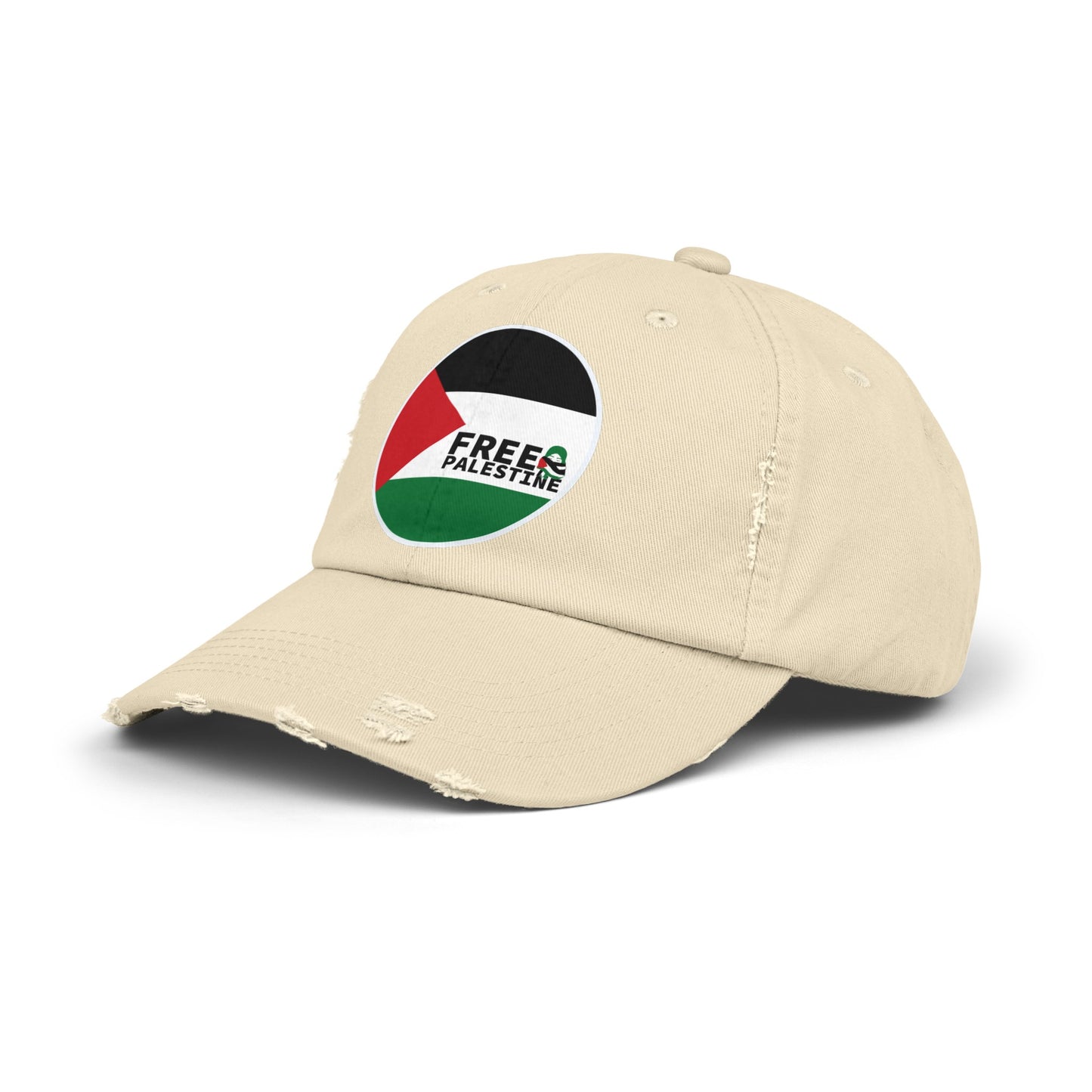 Free Palestine-Unisex Distressed Cap