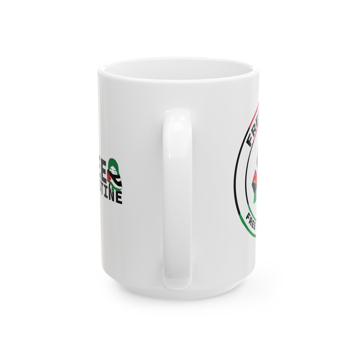 Free Palestine Ceramic Mug, (11oz, 15oz)