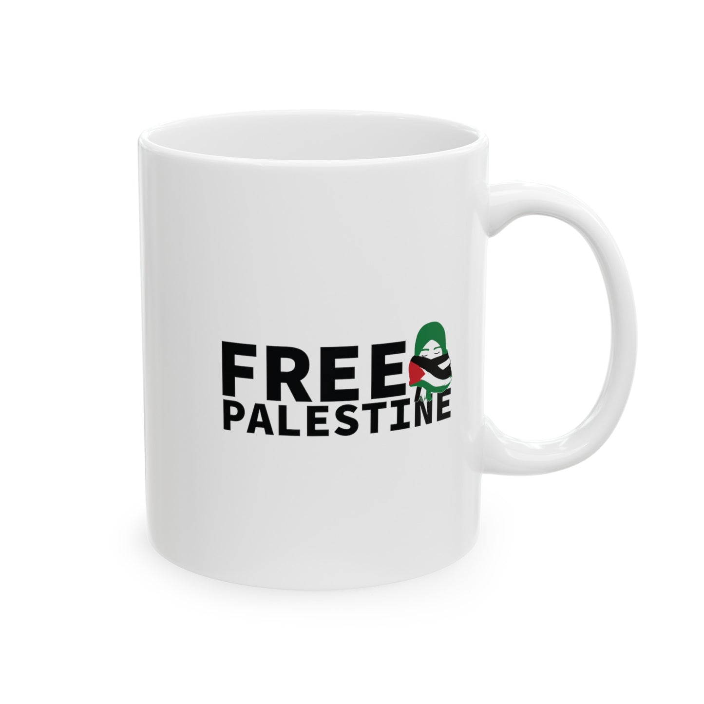 Free Palestine Ceramic Mug, (11oz, 15oz)