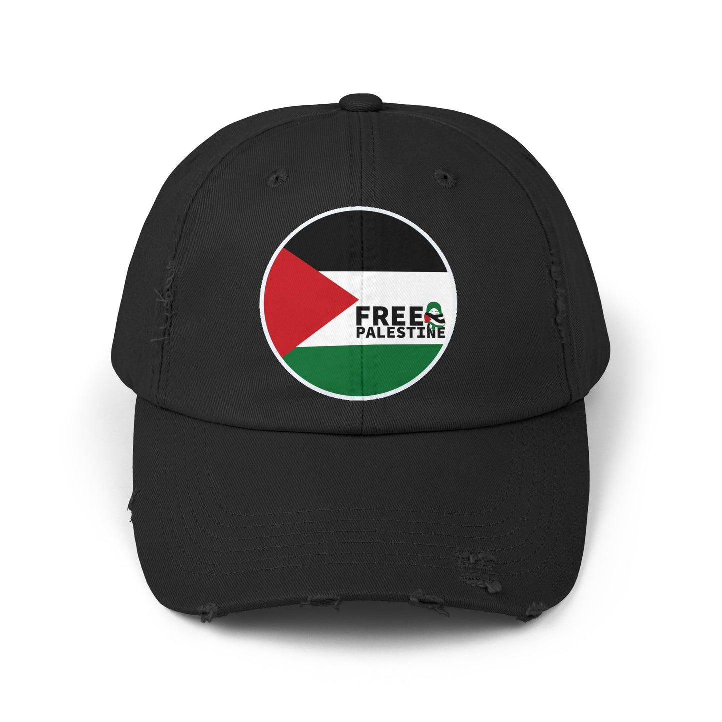 Free Palestine-Unisex Distressed Cap