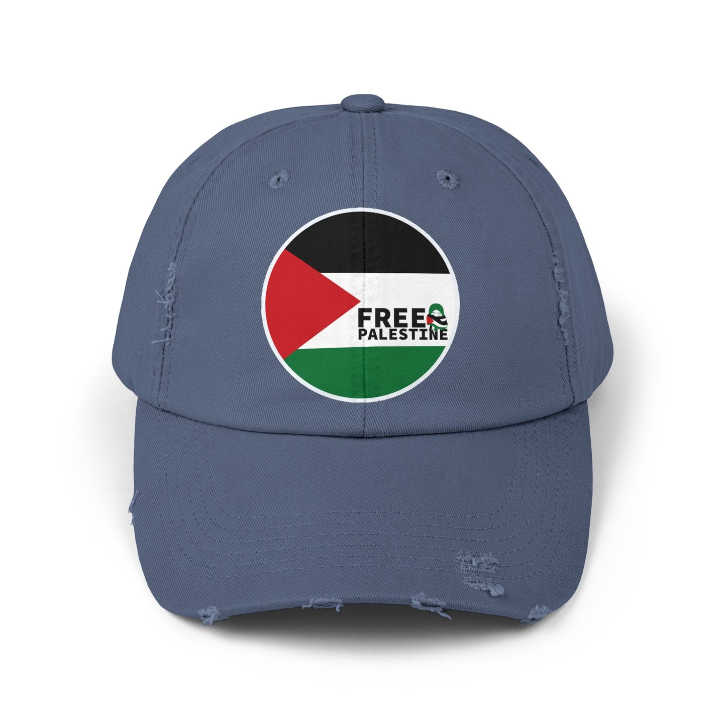 Free Palestine-Unisex Distressed Cap