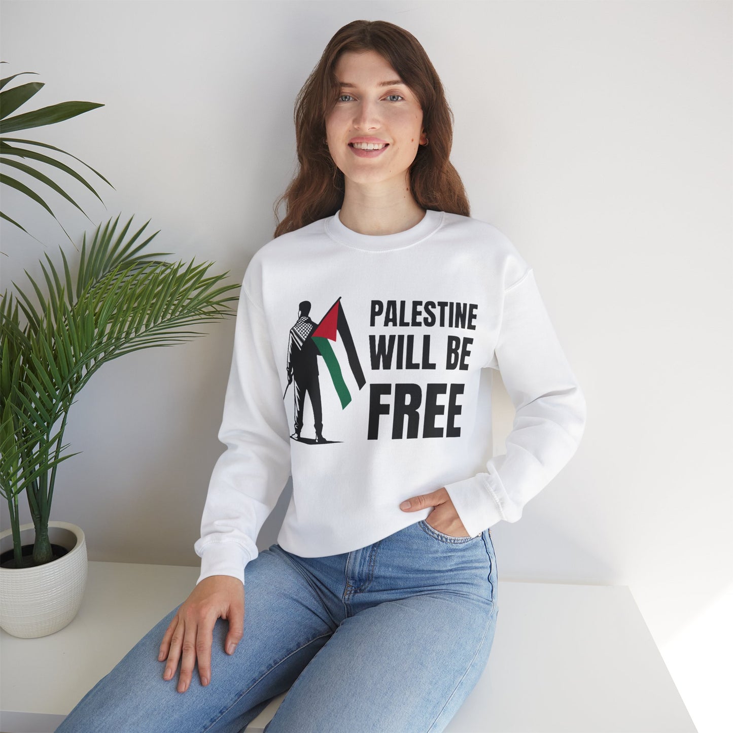 Palestinian Will be Free Unisex Crewneck Sweatshirt