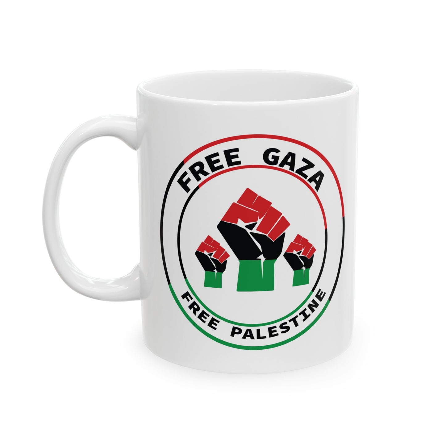 Free Palestine Ceramic Mug, (11oz, 15oz)