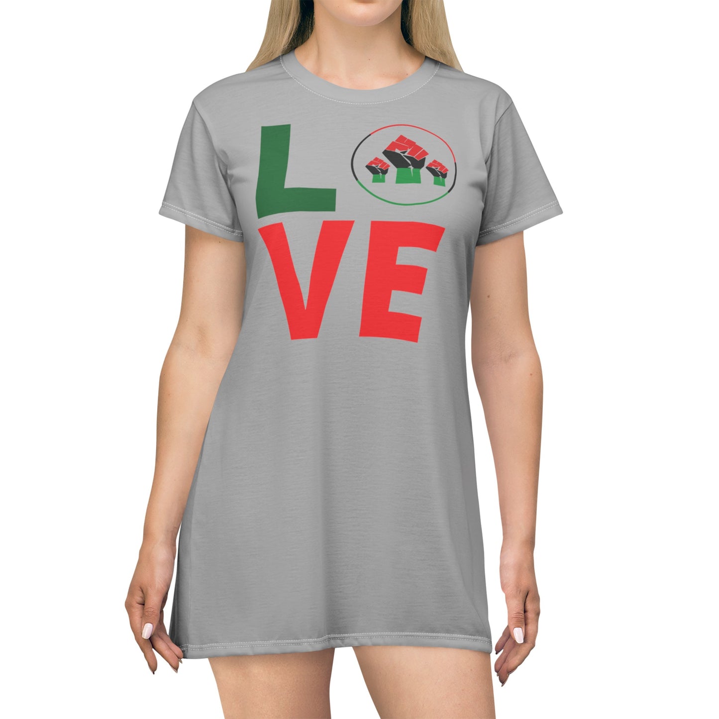 Strong Palestine T-Shirt Dress (AOP)