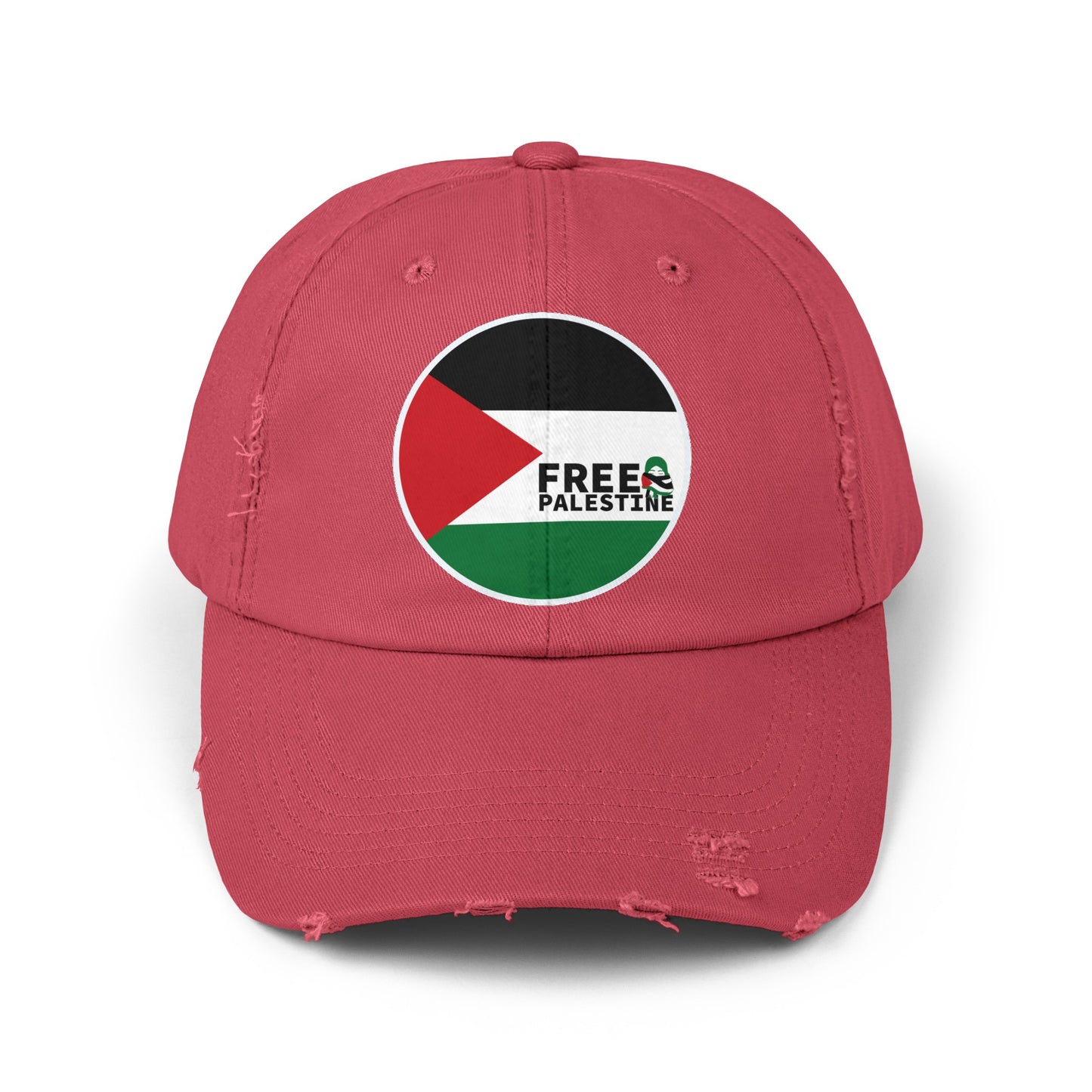 Free Palestine-Unisex Distressed Cap