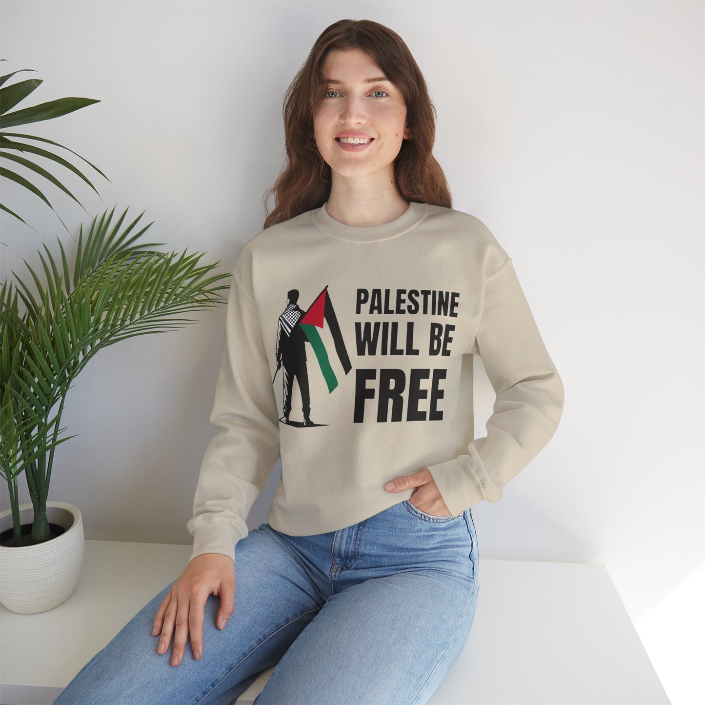 Palestinian Will be Free Unisex Crewneck Sweatshirt